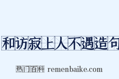 和访寂上人不遇造句是什么意思的图片